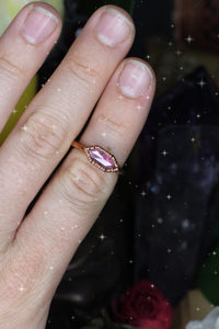 Hexagonal Rhodolite Garnet Ring