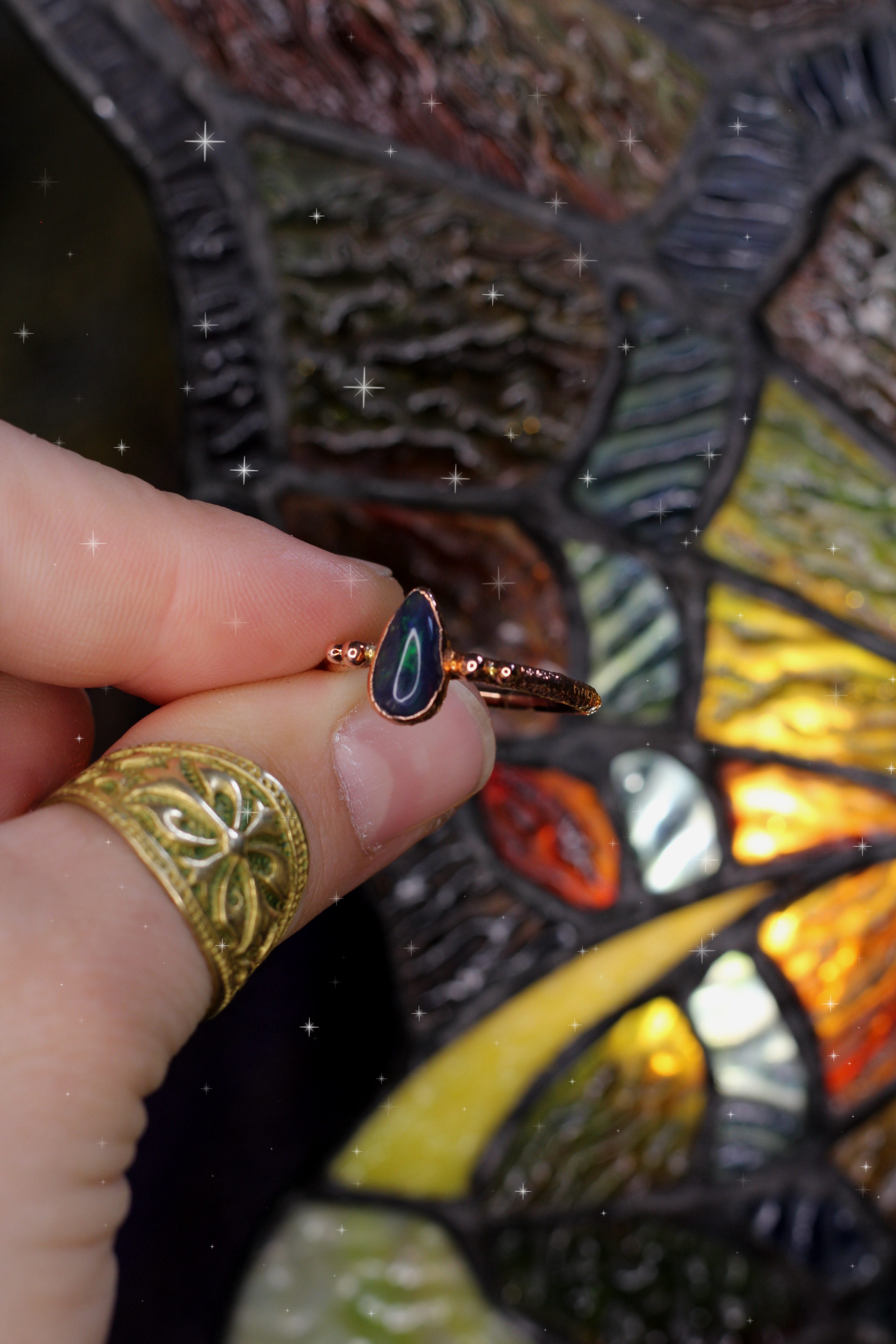 Black Opal Ring