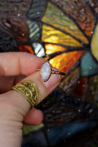 Rainbow Moonstone Ring