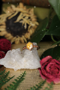 Hexagonal Hessonite Ring