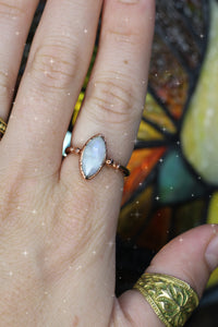 Rainbow Moonstone Ring