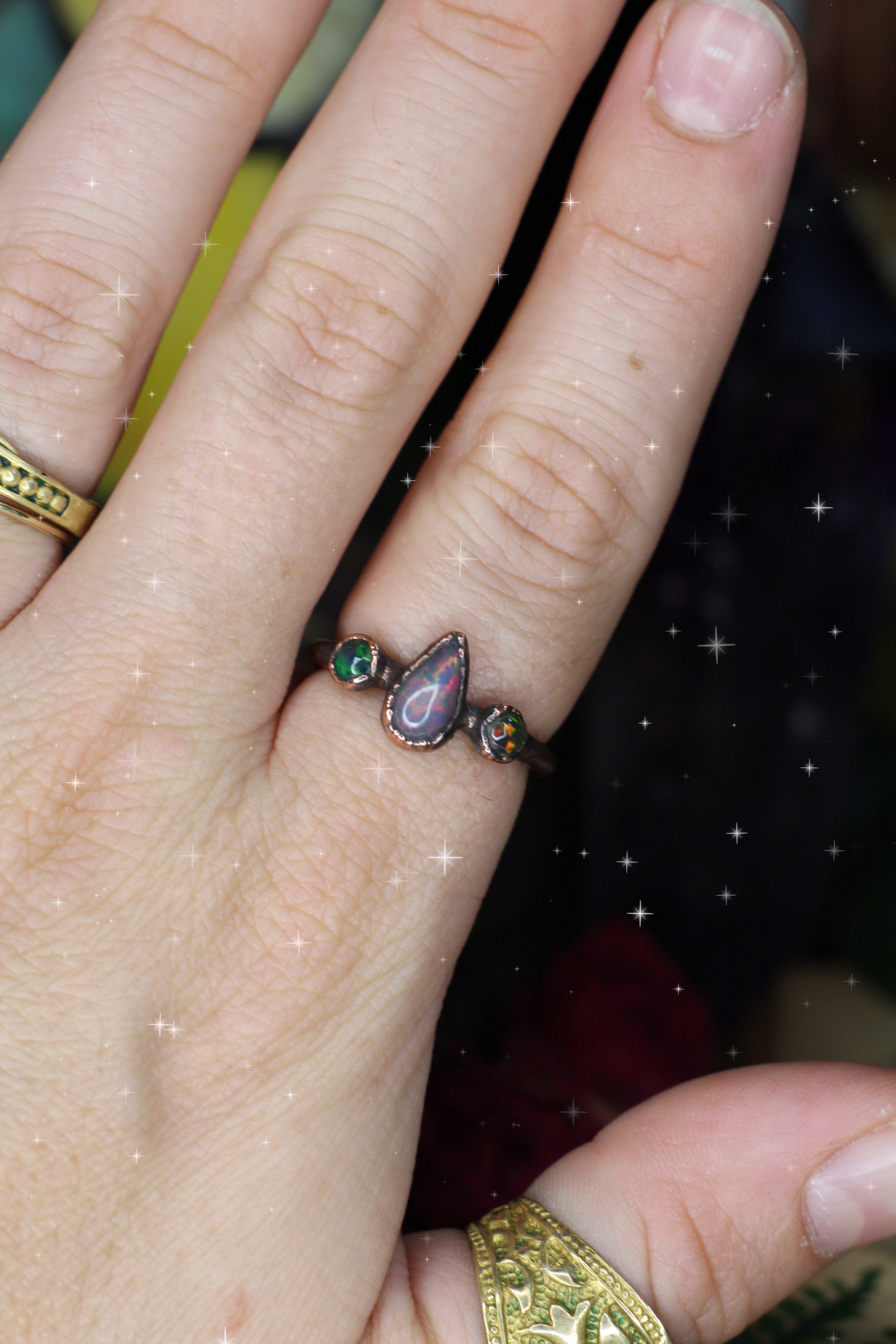 Triple Opal Ring