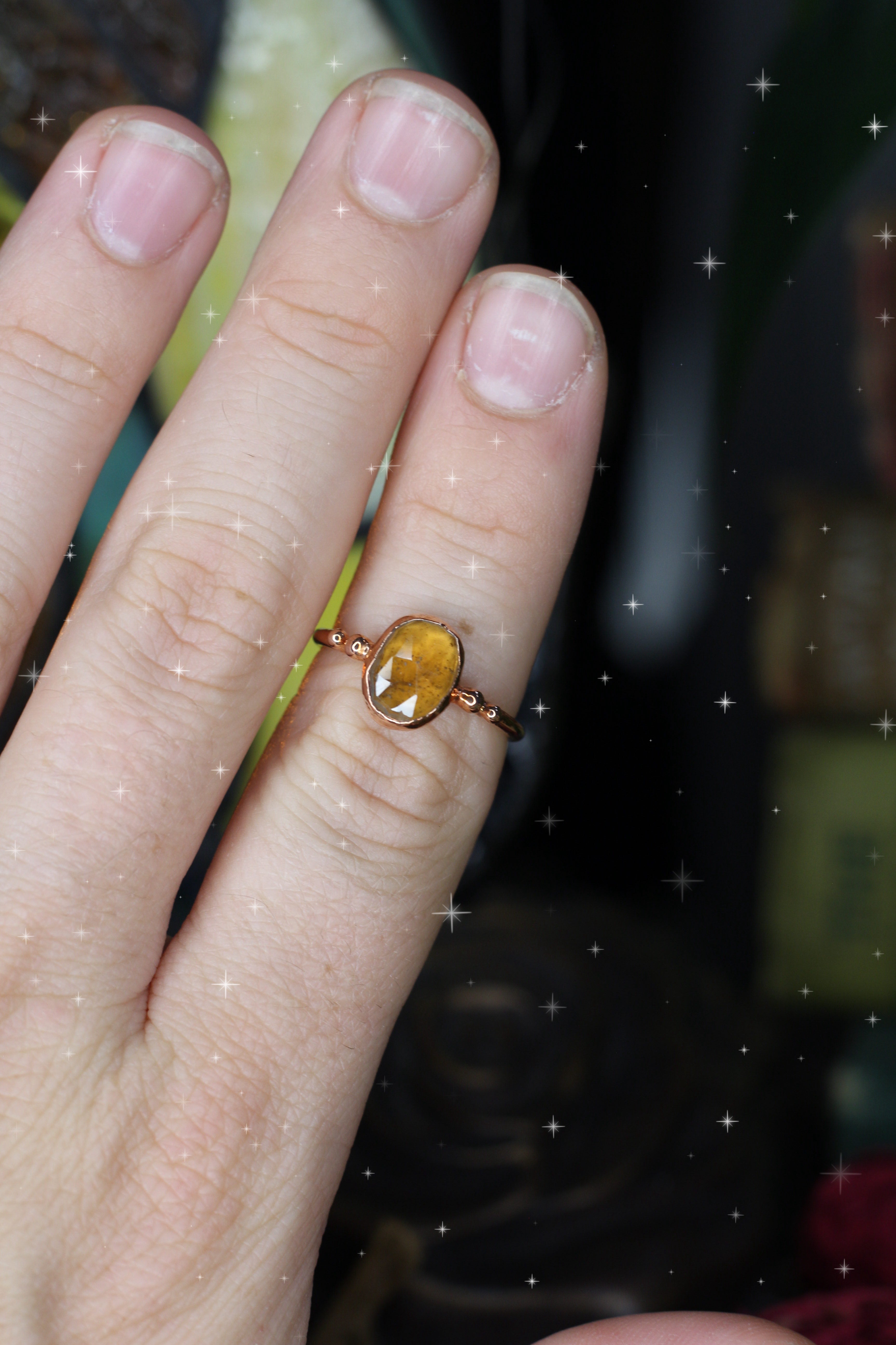 Hessonite Garnet Ring