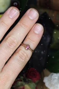 The tiniest Rhodolite Garnet Ring